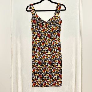 Forever 21 stretchy body con floral dress medium